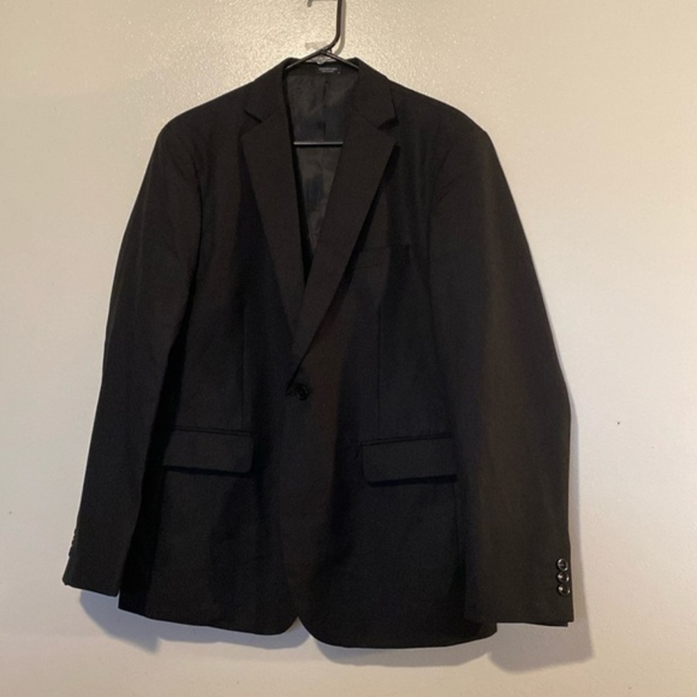 Coofandy black one button, lined, pocket suit jacket blazer coat size large